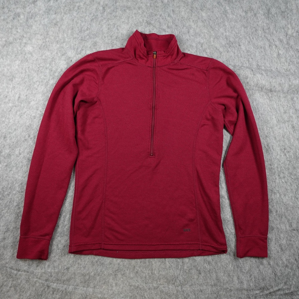 REI Top Women XS/S? Red Half Zip Long Sleeve Pullover Base Layer Hiking Utility